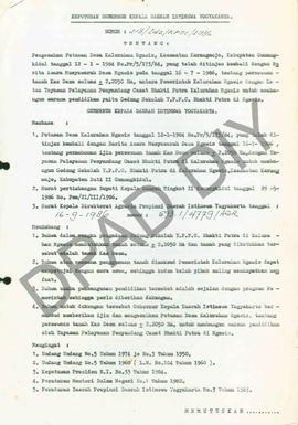 Surat Keputusan Gubernur Kepala DIY No. 218/Idz/KPTS/1986 tentang pengesahan putusan desa Kalurah...