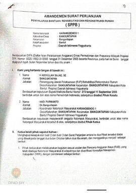 Surat Perjanjian Penyaluran Bantuan Rehabilitasi dan Rekonstruksi Rumah (SPPB)Rusak Berat,  Nama ...