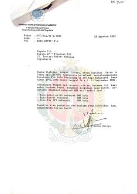 Surat dari Rektor Institut Sains dan Teknologi Amanat Keluarga Pejuang Republik Indonesia (AKPRIN...