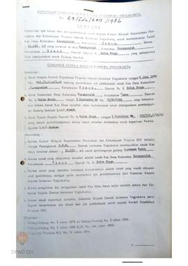 Surat Keputusan Gubernur DIY No. 29/Idz/KPTS/1986 tanggal 14 Januari 1986 tentang pemberian ijin ...