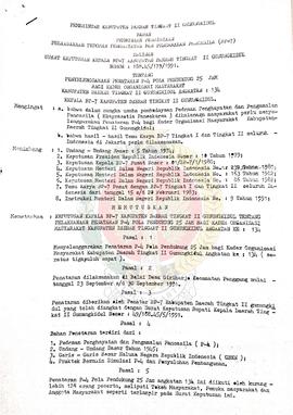 Surat Keputusan Kepala BP-7 Kabupaten Daerah Tingkat II Gunung Kidul Nomor 188.45/179/1991 tentan...
