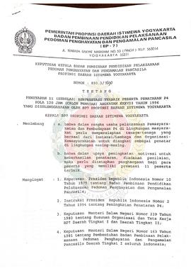 Keputusan Kepala BP-7 Provinsi Daerah Istimewa Yogyakarta Nomor : 893.3/1690 tentang Penetapan 11...