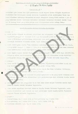 Surat Keputusan Gubernur Kepala Daerah Istimewa Yogyakarta   Nomor : 1/Idz/KPTS/1986 tentang pemb...