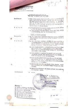 Surat perintah No. DOC/SPRIN/59/X/1981 dari wilayah kepolisian 96/Yogyakarta Komando resort Kepol...