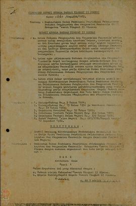 Surat Keputusan Nomor: 061/Kep.KDH/1983 tanggal 9 April 1983, tentang Pembentukan Badan Pembinaan...