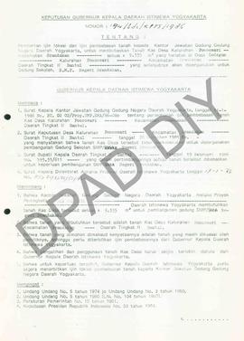 Surat Keputusan Gubernur Kepala Daerah Istimewa Yogyakarta              Nomor : 194/Idz/KPTS/1986...