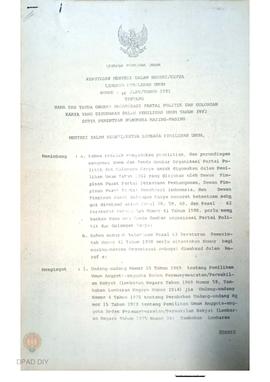 Keputusan Menteri Dalam Negeri/Ketua Lembaga Pemilihan Umum No.46/LPU/1981 tentang nama dan tanda...