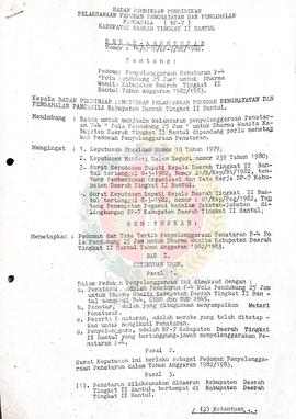 Surat Keputusan BP-7 Kabupaten Daerah Tingkat II Bantul Nomer : 14/KPTS/BP-7/BT/1982 tentang Pedo...