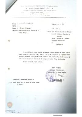 Surat kepada Ketua Panitia Pelaksanaan Pemilu Dati II Kulon Progo, kepada Kepala Kejaksaan Tinggi...