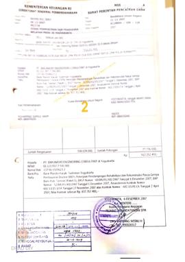 Surat Perintah Pencairan Dana kepada PT. Barunadri Engineering Consultant untuk Pembayaran Invoic...