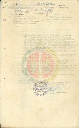 Pemberian hak milik atas tanah negara di Kampung Pilahan, Kotagede, Yogyakarta kepada Sdr, Ny. Mu...