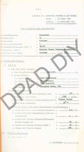 Data monografi Desa/Kelurahan Srimartani Kecamatan Piyungan Kabupaten  Bantul bulan Desember 1991.