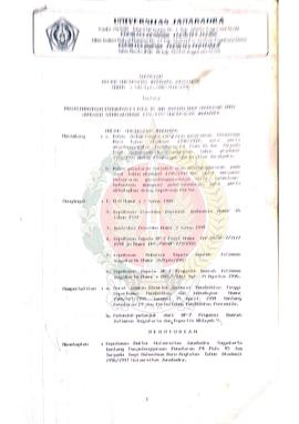 Surat Keputusan Rektor Universitas Janabadra Yogyakarta nomor : 041/kpts/UJB/VIII/1996 tentang pe...
