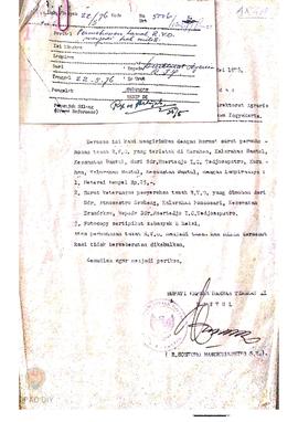 Surat dari Bupati Kepala Daerah Tingkat II  Bantul No. 5006/ 1329/ Pm.01/ 1976, tanggal 22 Mei 19...