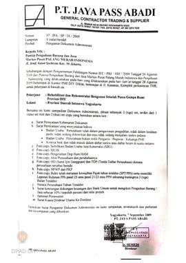 Rekaman dokumen penawaran PT. Dwi Karya Guna Sejahtera kontraktor dan pengadaan bahan.