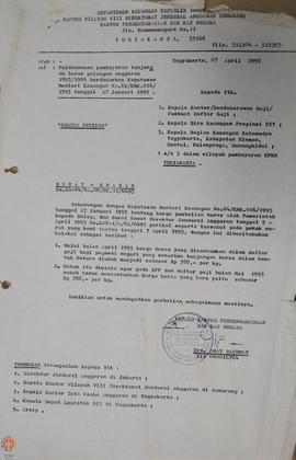 Surat Edaran dari Perbendaharaan dan Kas Negara Yogyakarta perihal pelaksanaan pembayaran tunjang...