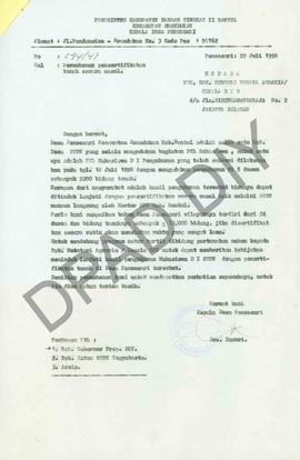 Surat dari Kepala  Desa Poncosari, Drs. Danuri kepada Menteri Negara Agraria/Kepala  Badan Pertan...
