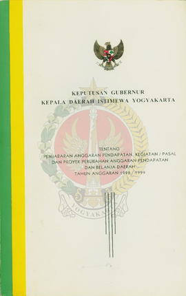 Keputusan Gubernur Kepala Daerah Istimewa Yogyakarta nomor: 317/KPPS/1998 tentang Penjabaran Angg...