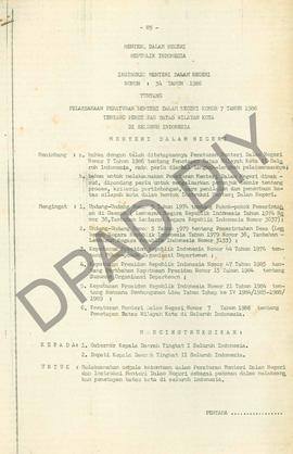 Surat Instruksi Menteri Dalam Negeri No : 34 Tahun 1986 tanggal            1 Desember 1986 tentan...
