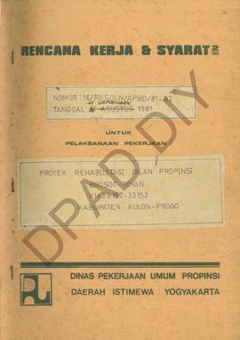 Rencana Kerja dan Syarat- syarat No. 16/RKS/JLN/APBD/81-82 tanggal 21 September 1981, Pelaksanaan...