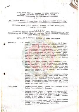 Surat Keputusan Kepala BP-7 Provinsi Daerah Istimewa Yogyakarta Nomor: 893.3/838 Tentang Petunjuk...