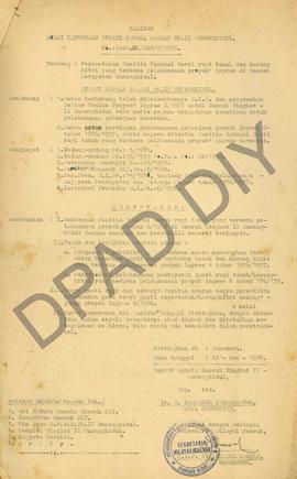 Surat Keputusan Bupati Kepala Dati II Gunungkidul No. Pemb.21/SKP/X/1976 tentang Pembentukan Pani...