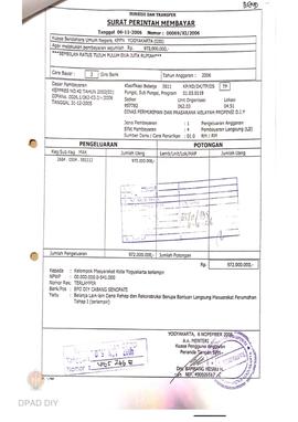 Surat Perintah Pencairan Dana kepada Kelompok Masyarakat Kota Yogyakarta untuk Belanja Lain-lain ...