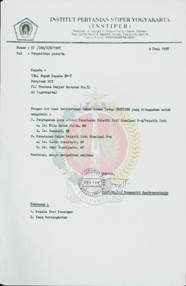 Surat dari Rektor Institut Pertanian Stiper (Instiper) Yogyakarta kepada Kepala BP-7 Provinsi Dae...