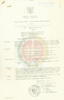 SK Menteri Pertanian No 054/SK/Mentan/BPB/1973 tentang perubahan lampiran SK Menteri Pertanian No...