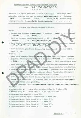 SK Gubernur Kepala DIY No. 128/Id2/KPTS/1986 tentang pemberian ijin kepada Pemerintah Kalurahan C...