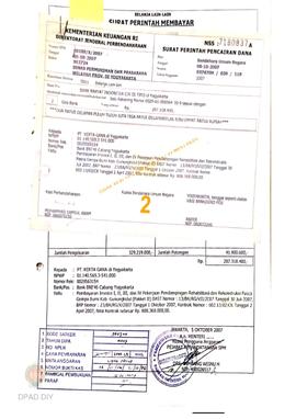 Surat Perintah Pencairan Dana kepada PT. Kerta Gama untuk Pembayaran Invoice I, II, III dan IV Pe...