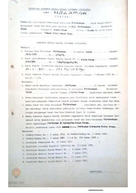 Surat Keputusan Gubernur Kepala Daerah DIY No. 43/Idz/KPTS/1986 tanggal 20 Januari 1986 tentang P...