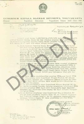 Permohonan peninjauan kembali Surat Keputusan Gubernur No. 67/KPTS/1980 tentang pencabutan Keputu...