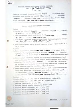 Surat Keputusan Gubernur Kepala Daerah DIY No. 39/Idz/KPTS/1986 tanggal 20 Januari 1986 tentang P...