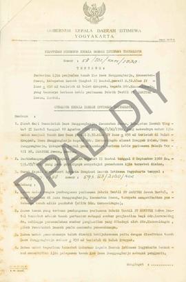 Surat Keputusan Gubernur Kepala Daerah Istimewa Yogyakarta          Nomor : 58/ldz/KPTS/1988 tent...