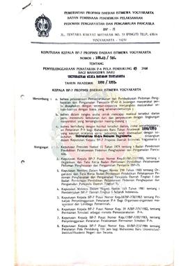 Keputusan Kepala BP-7 Provinsi Daerah Istimewa Yogyakarta Nomor : 188.43/746 tentang penyelenggar...