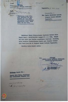 Surat Gubernur Daerah Istimewa Yogyakarta Nomor: K1/I.5/1376/79 kepada Kepala Direktorat Agraria ...