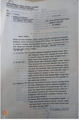 Surat dari Gubernur DIY kepada Menteri Dalam Negeri tentang laporan     pelaksanaan perjanjian ke...