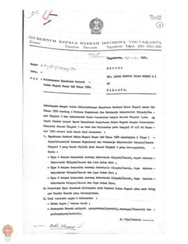 Surat Gubernur KDH DIY nomor: K 1/I.5/3422/80 tentang pelaksanaan Kep.Mendagri nomor 240 tahun 19...