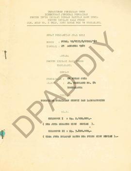 Surat perjanjian jual – beli No. Perj. 12/VIII/L/PIKP/1981. tanggal 21 Agustus 1981, Antara proye...