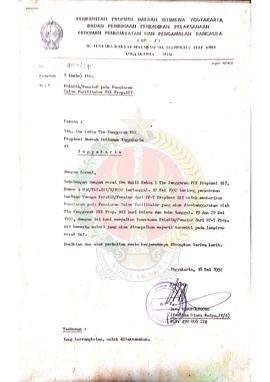 Surat dari Kepala BP-7 Pemerintah Provinsi Daerah Istimewa Yogyakarta kepada Ketua Tim Penggerak ...