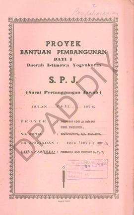 Pembiayaan proyek pemugaran Alun-alun Selatan Kotamadya Yogyakarta, Juli 1977. T.A. 1976/1977 , D...