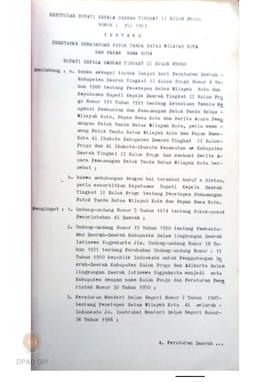 Keputusan Bupati KDH Tingkat II Kulon Progo No. 45/ 1993 tentang Penetapan pemasangan patok tanda...