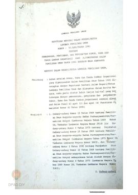 Keputusan Menteri Dalam Negeri/Ketua Lembaga Pemilihan Umum No.50/LPU/1981 tentang Pemasangan,Pen...