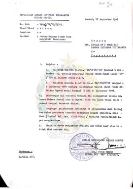 Surat dari Kepala Kepolisian Resort Bantul kepada Kepala BP-7 Provinsi Daerah Istimewa Yogyakarta...