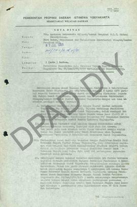 Surat Keputusan Gubernur Kepala DIY, No. 901/TH.1/Bi Hk.OT/81 tanggal 27 Juli 1981 kepada Asisten...