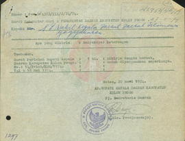 Surat perintah No. 14/Print/KDH/74 Bupati Kepala Dati II Kulonprogo tentang penyerahan tugas cari...