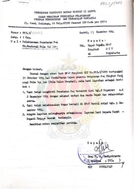 Surat dari Kepala BP-7 Pemerintah Kabupaten Daerah Tingkat II Bantul kepada Kepala BP-7 Provinsi ...
