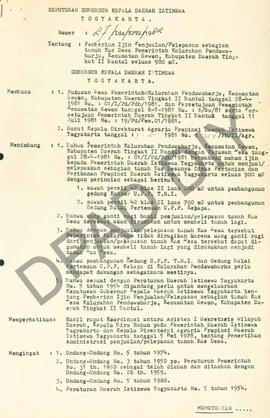 Surat Keputusan Gubernur Kepala Daerah Istimewa Yogyakarta             Nomor : 27/ldz/KPTS/1982 t...
