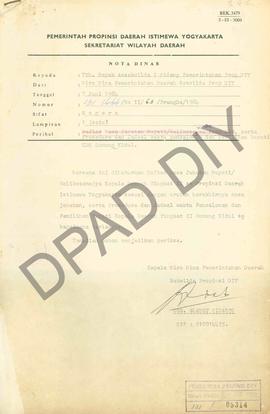 Nota Dinas Nomor 13/644/RO II/63/PrangDa/1984  tanggal  7 Juni 1984 dari Biro Bina Pemerintahan D...